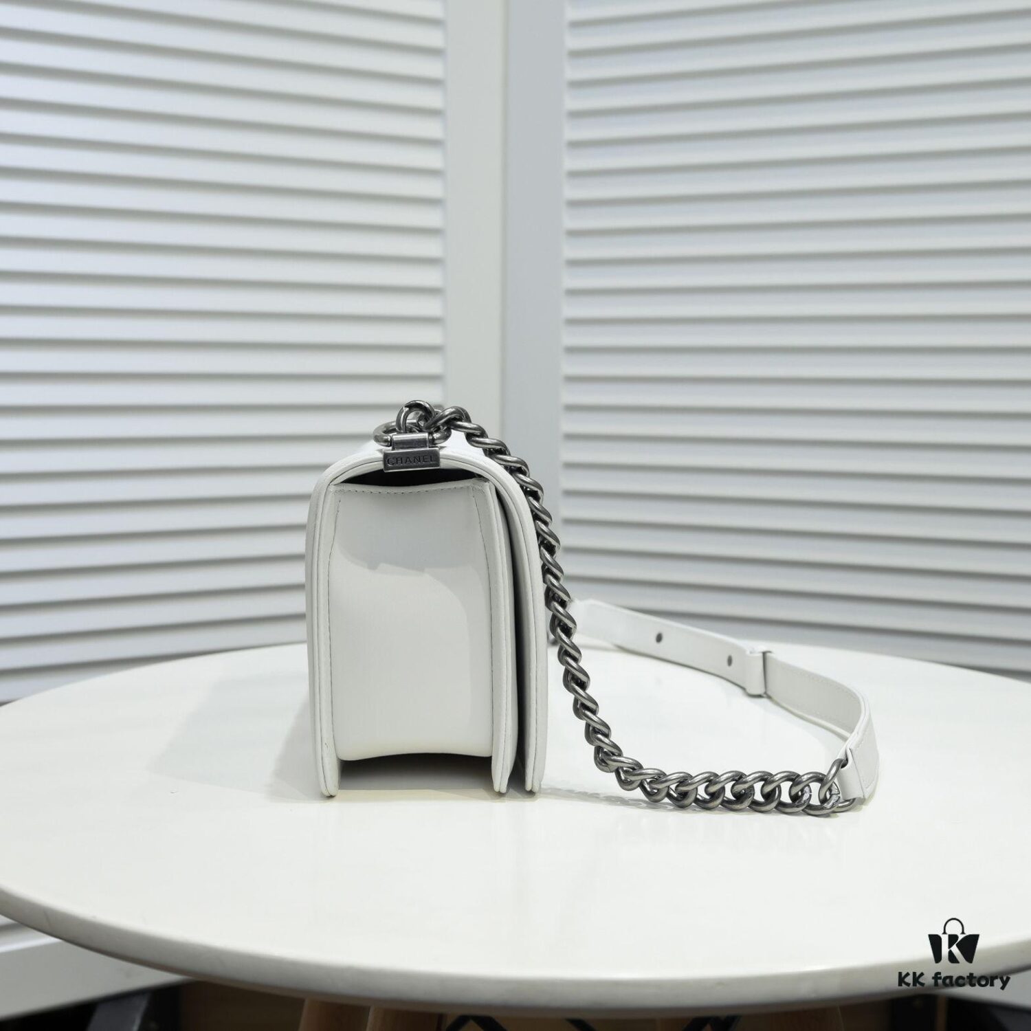 Chanel Genuine Lambskin Bag with Original Hardware - Antique Silver, 25x15x8cm