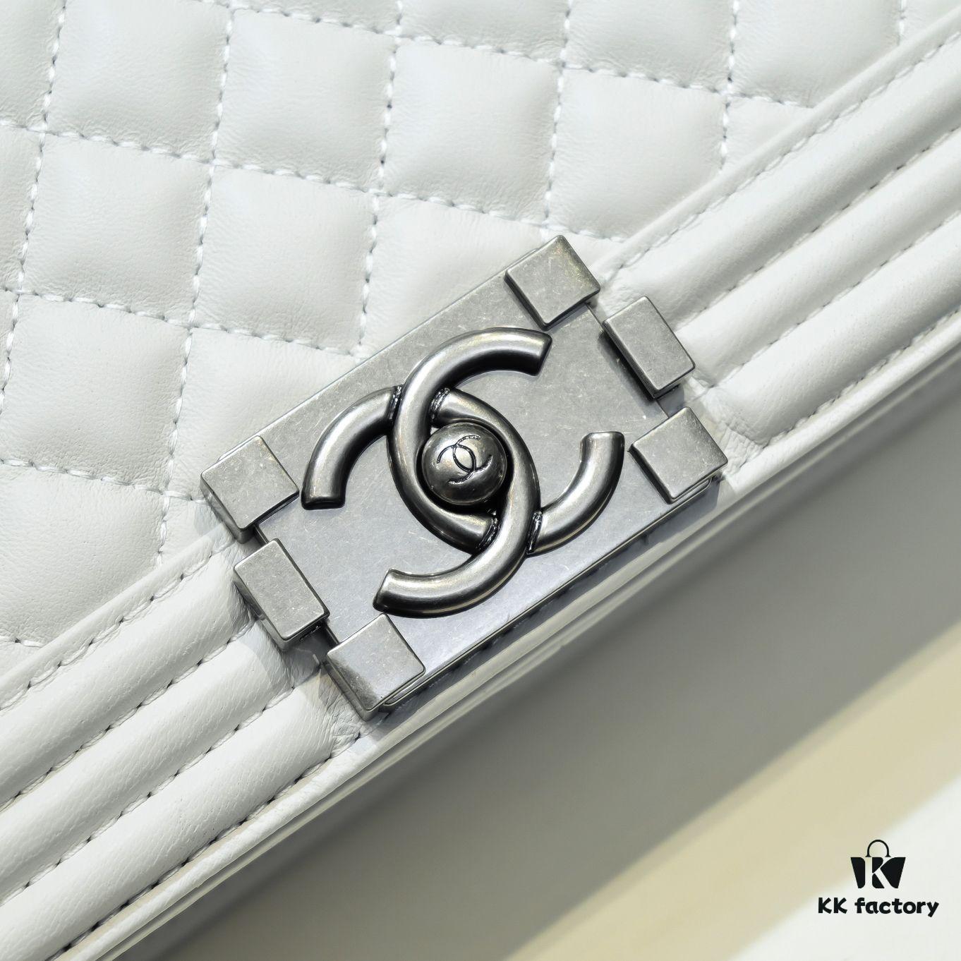 Chanel Genuine Lambskin Bag with Original Hardware - Antique Silver, 25x15x8cm