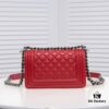 Chanel Genuine Lambskin Handbag with Original Hardware - Premium Quality, Full Lambskin with Thickened Electroplated Metal Fittings