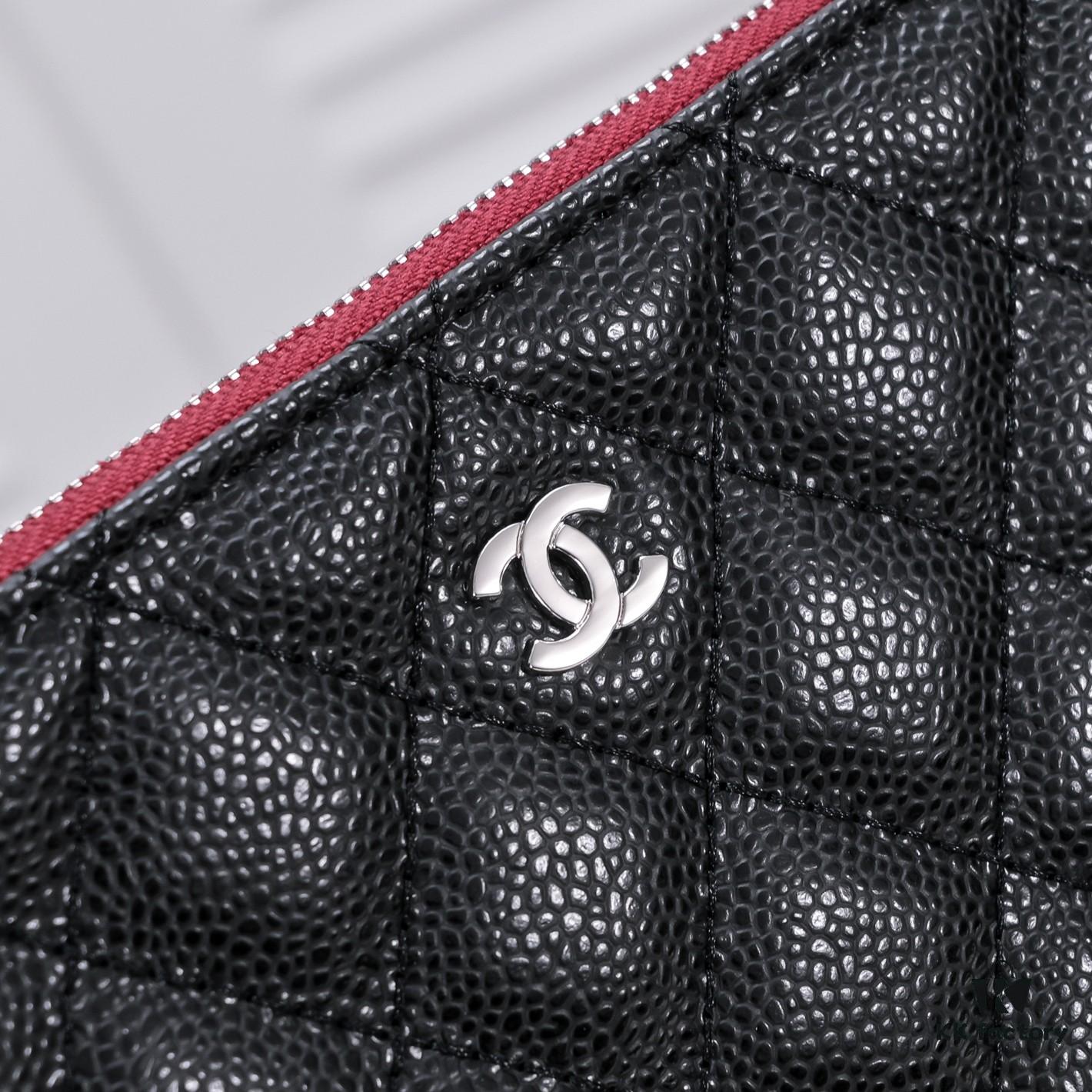 Silver Button with Box Chanel Caviar Leather Quilted Clutch Bag Latest Official Website Release Fashionable and Elegant