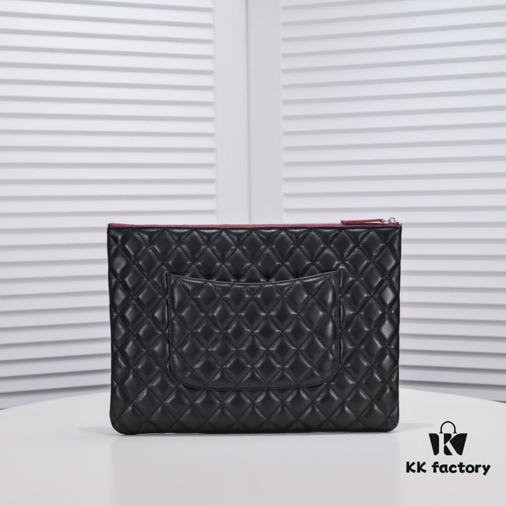 Silver Button with Box Chanel Original Lambskin Quilted Clutch Bag Latest Official Website Fashion Trend Elegant and Generous High-End Sheepskin Handbag