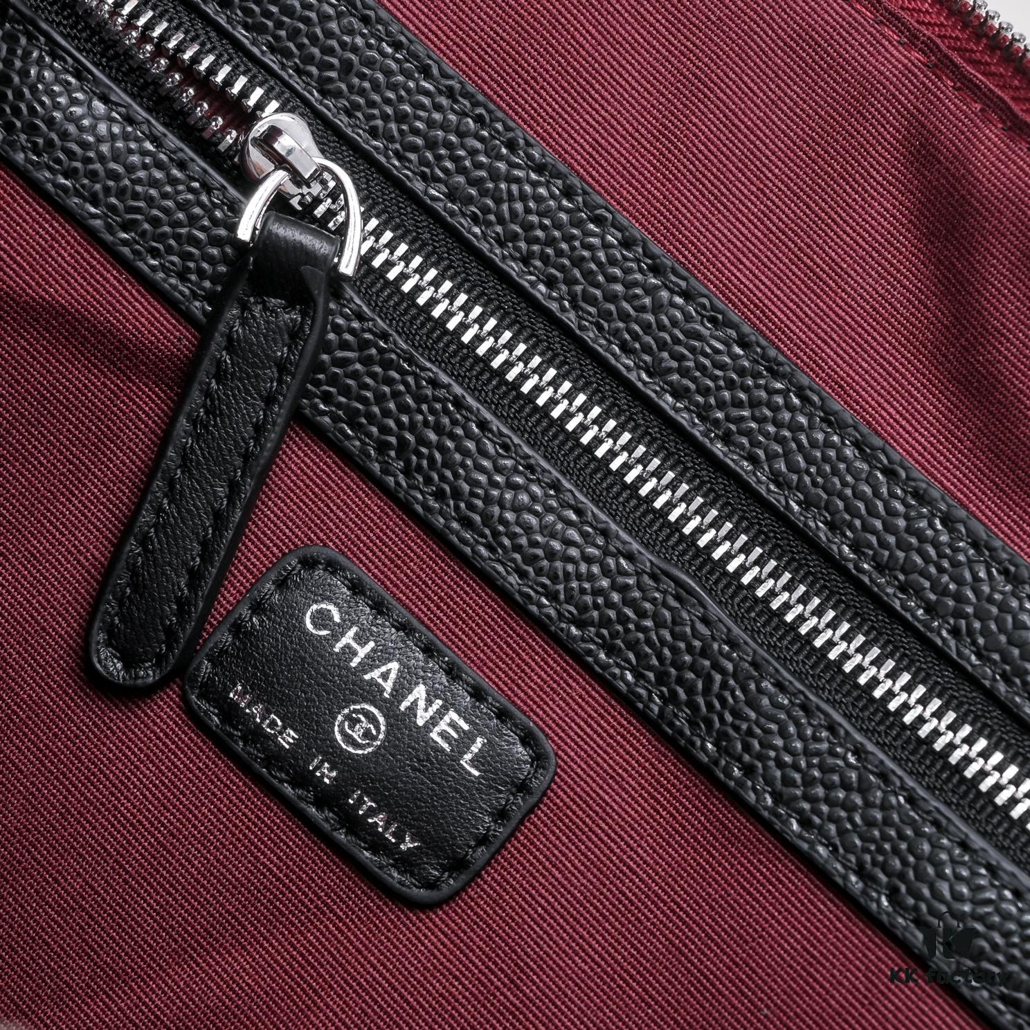 Silver Button with Box Chanel Caviar Leather Quilted Clutch Bag Latest Official Website Release Fashionable and Elegant