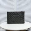 Chanel Gold Button Caviar Quilted Leather Clutch with Box