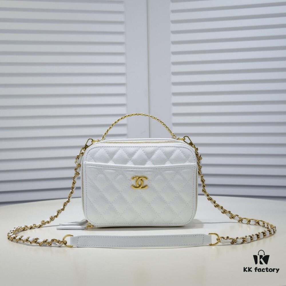 Chanel Official Website Caviar Handle Letter Bag Double C Camera Chain Crossbody Bag, Model No. 9081, Size: 20*9*15cm