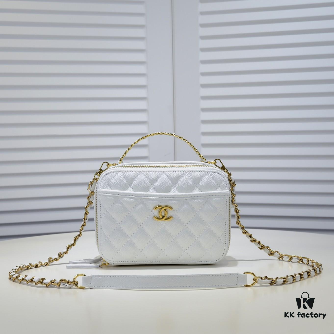 Chanel Official Website Caviar Handle Letter Bag Double C Camera Chain Crossbody Bag, Model No. 9081, Size: 20*9*15cm