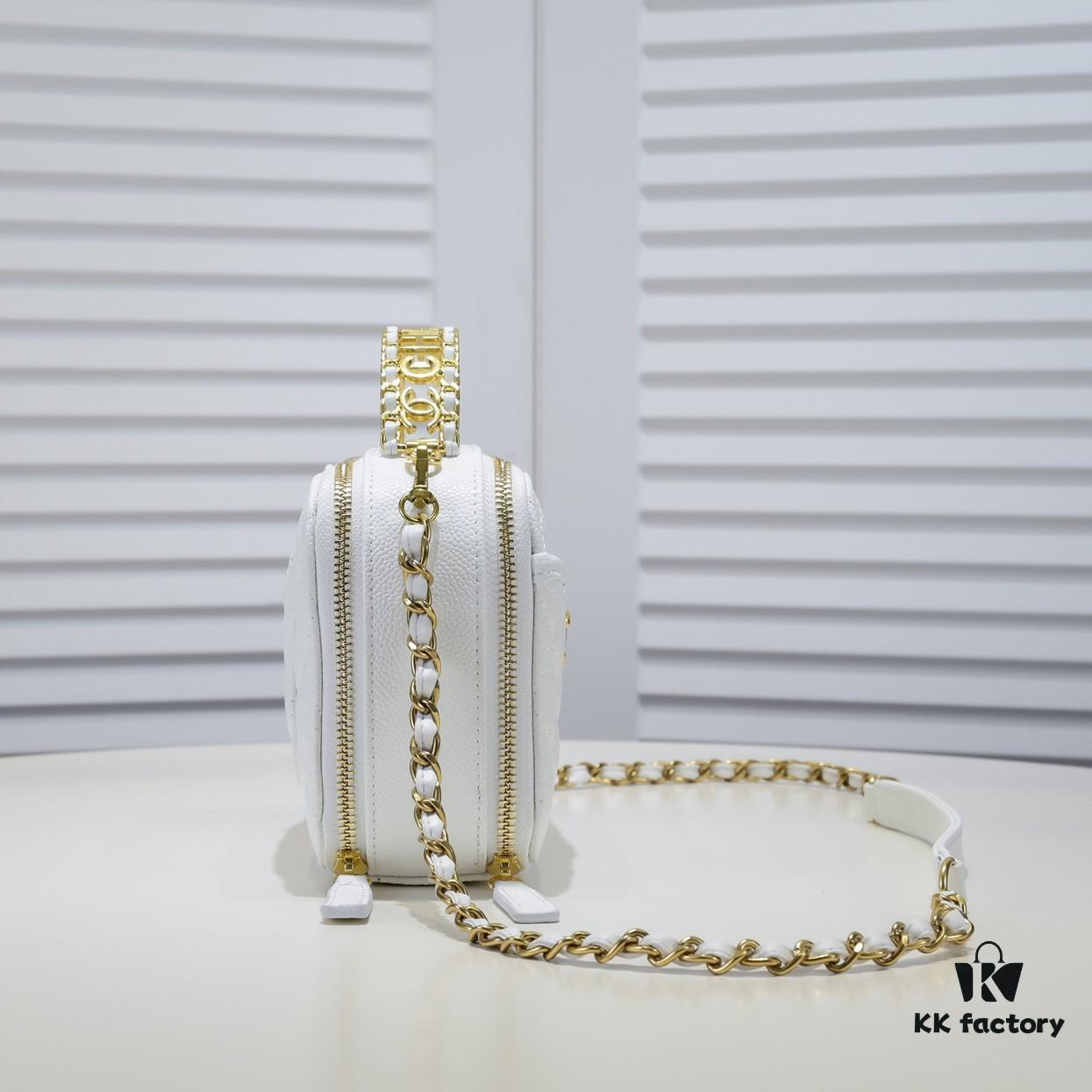 Chanel Official Website Caviar Handle Letter Bag Double C Camera Chain Crossbody Bag, Model No. 9081, Size: 20*9*15cm