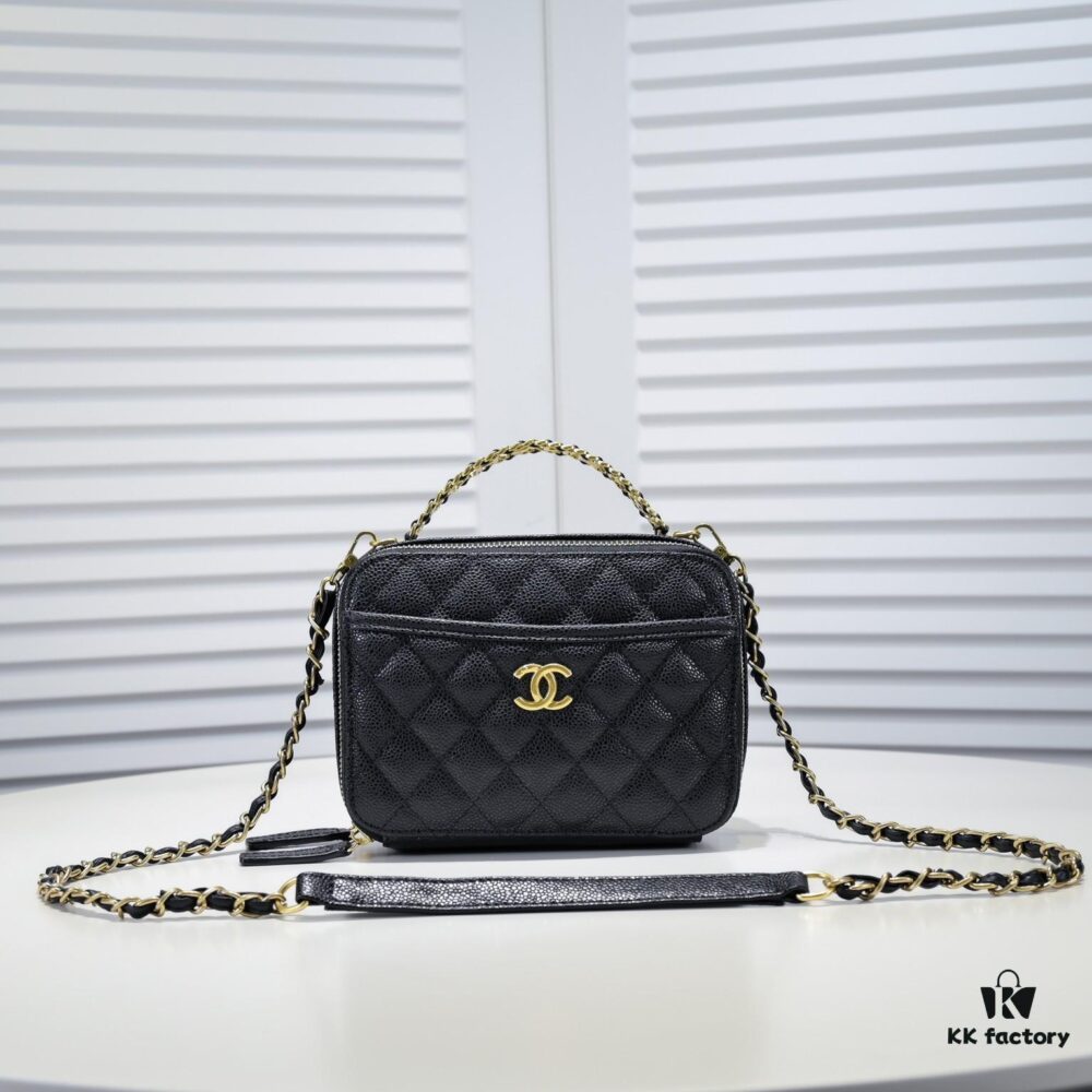 Chanel Official Website, Caviar Handle Letter Bag Double C Camera Chain Crossbody Bag, Model No. 9081, Size: 20*9*15cm