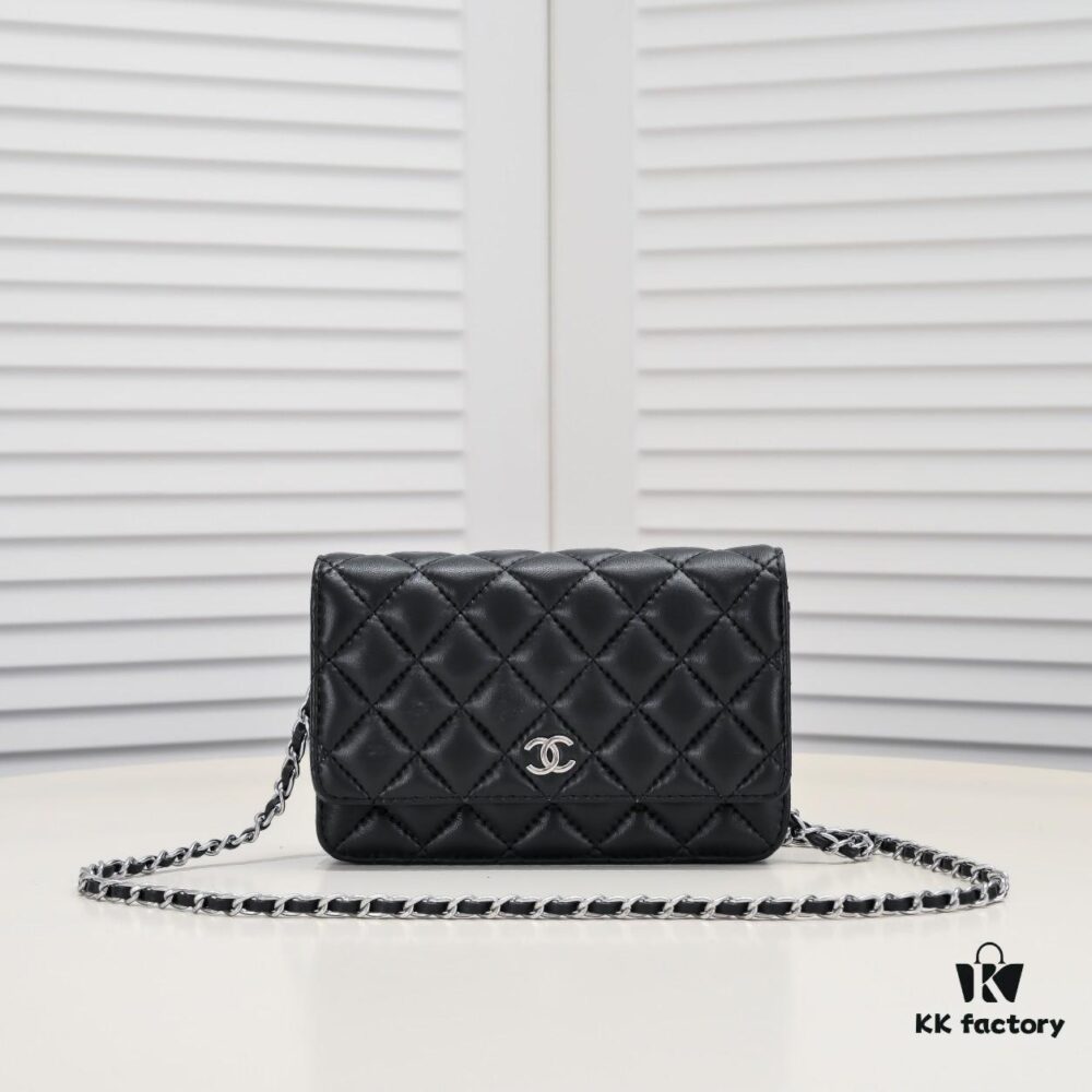 CHANEL WOC Classic Fortune Bag, Full Lambskin Inside and Out, Original Hardware, Convertible Chain for Crossbody or Shoulder Wear, Can Be Stowed to Use as a Clutch