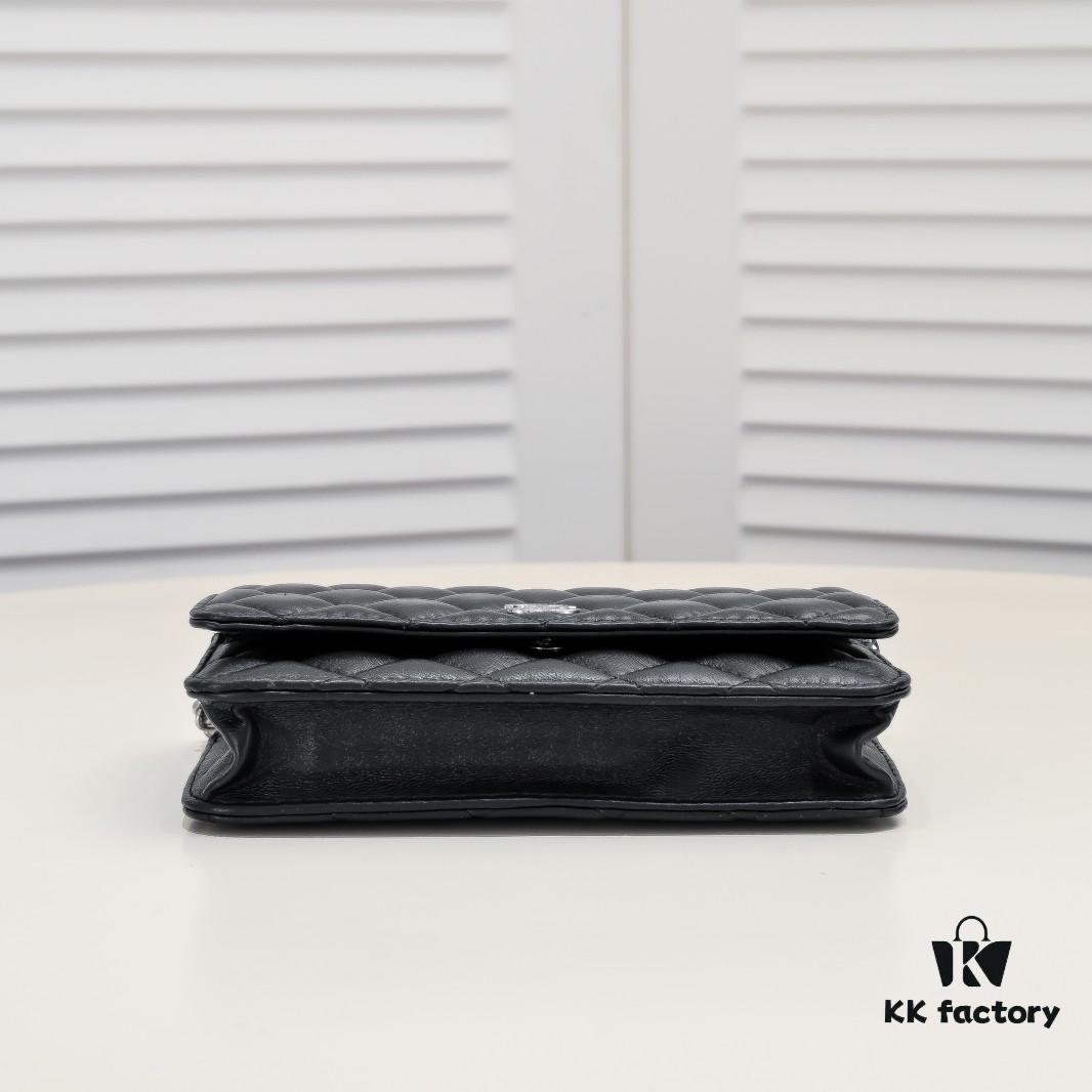 CHANEL WOC Classic Fortune Bag, Full Lambskin Inside and Out, Original Hardware, Convertible Chain for Crossbody or Shoulder Wear, Can Be Stowed to Use as a Clutch