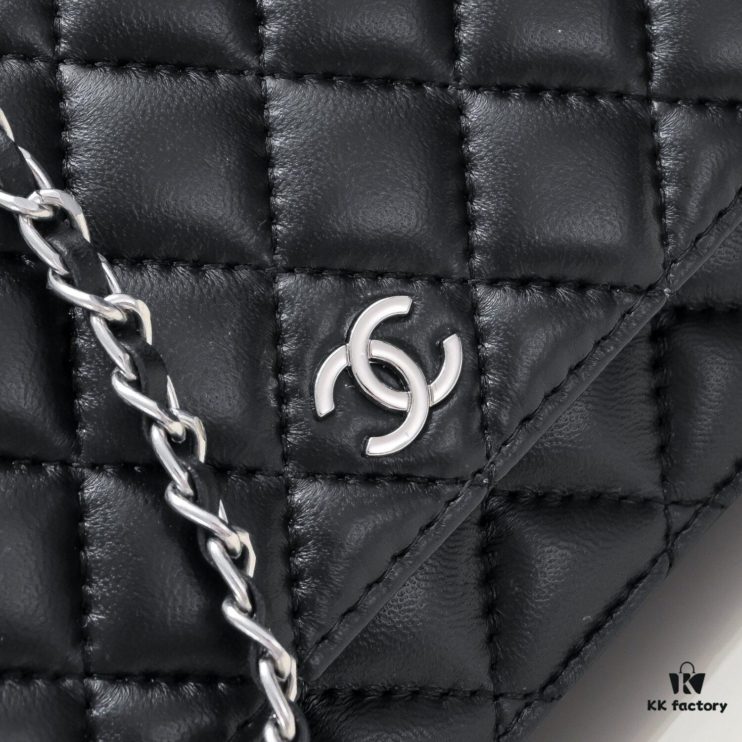 CHANEL WOC Classic Fortune Bag, Full Lambskin Inside and Out, Original Hardware, Convertible Chain for Crossbody or Shoulder Wear, Can Be Stowed to Use as a Clutch