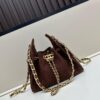 Mini Chanel 25C Hobo Bag in Suede with Matte Finish, Fringe Style Crossbody Bucket Bag with Vintage Coin Button Drawstring, Quilted Design, Black Gold Tone Hardware, Classic Chain Strap