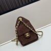 Mini Matte Chanel 25C Hobo Bag in Suede, Fringe Crossbody Bucket Bag with Vintage Coin Toggle Drawstring, Quilted Design and Classic Chain Strap