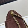 Mini Matte Chanel 25C Hobo Bag in Suede, Fringe Crossbody Bucket Bag with Vintage Coin Toggle Drawstring, Quilted Design and Classic Chain Strap
