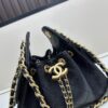 Mini Chanel 25C Hobo Bag in Suede and Pebbled Leather – Vintage-Inspired Drawstring Bucket Bag with Quilted Design and Classic Chain Strap
