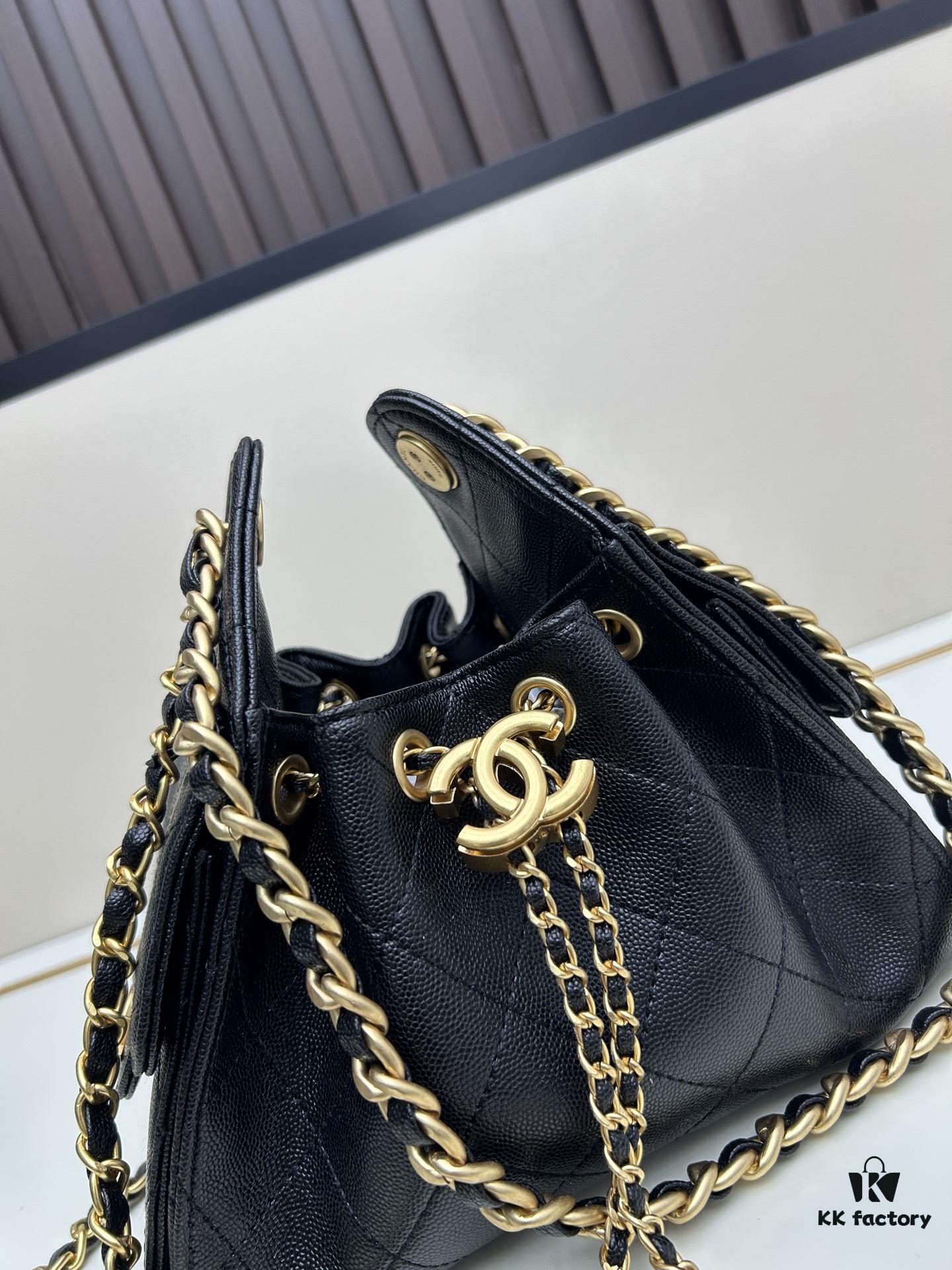 Mini Chanel 25C Hobo Bag in Suede and Pebbled Leather – Vintage-Inspired Drawstring Bucket Bag with Quilted Design and Classic Chain Strap