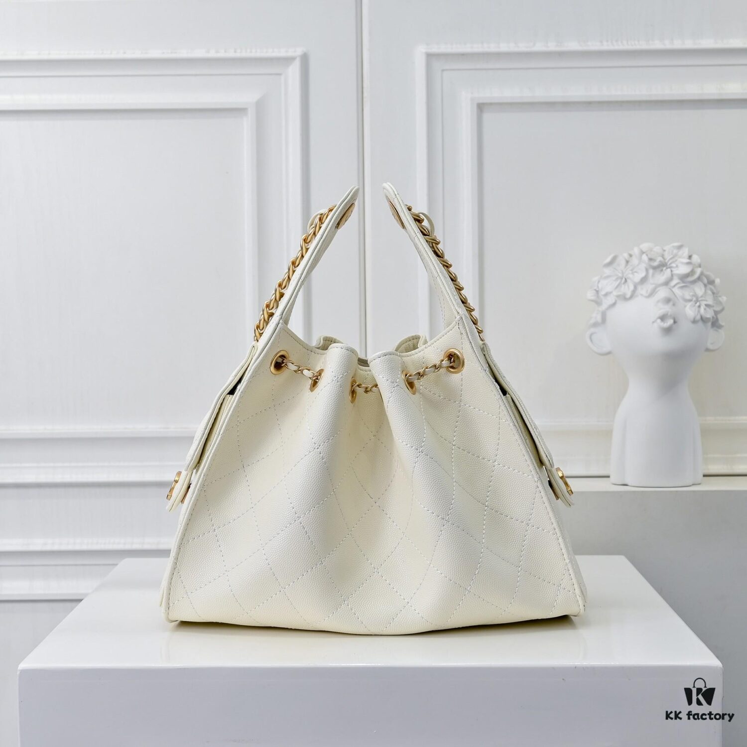 Upgraded Chanel 25C Hobo Bag in Quilted Calfskin - Vintage Hip Bag, Small Bucket Bag with Retro Gold Coin Toggle Drawstring, Diamond Quilting, and Classic Chain Design