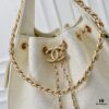 Upgraded Chanel 25C Hobo Bag in Quilted Calfskin - Vintage Hip Bag, Small Bucket Bag with Retro Gold Coin Toggle Drawstring, Diamond Quilting, and Classic Chain Design