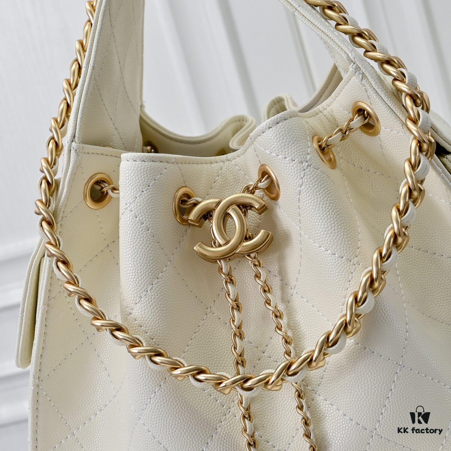 Upgraded Chanel 25C Hobo Bag in Quilted Calfskin - Vintage Hip Bag, Small Bucket Bag with Retro Gold Coin Toggle Drawstring, Diamond Quilting, and Classic Chain Design