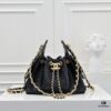 Mini Chanel 25C Bag Hobo Smooth Quilted Calfskin Bucket Bag with Vintage Gold-Tone Drawstring and Diamond Quilting, Classic Chain Design