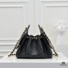 Mini Chanel 25C Bag Hobo Smooth Quilted Calfskin Bucket Bag with Vintage Gold-Tone Drawstring and Diamond Quilting, Classic Chain Design