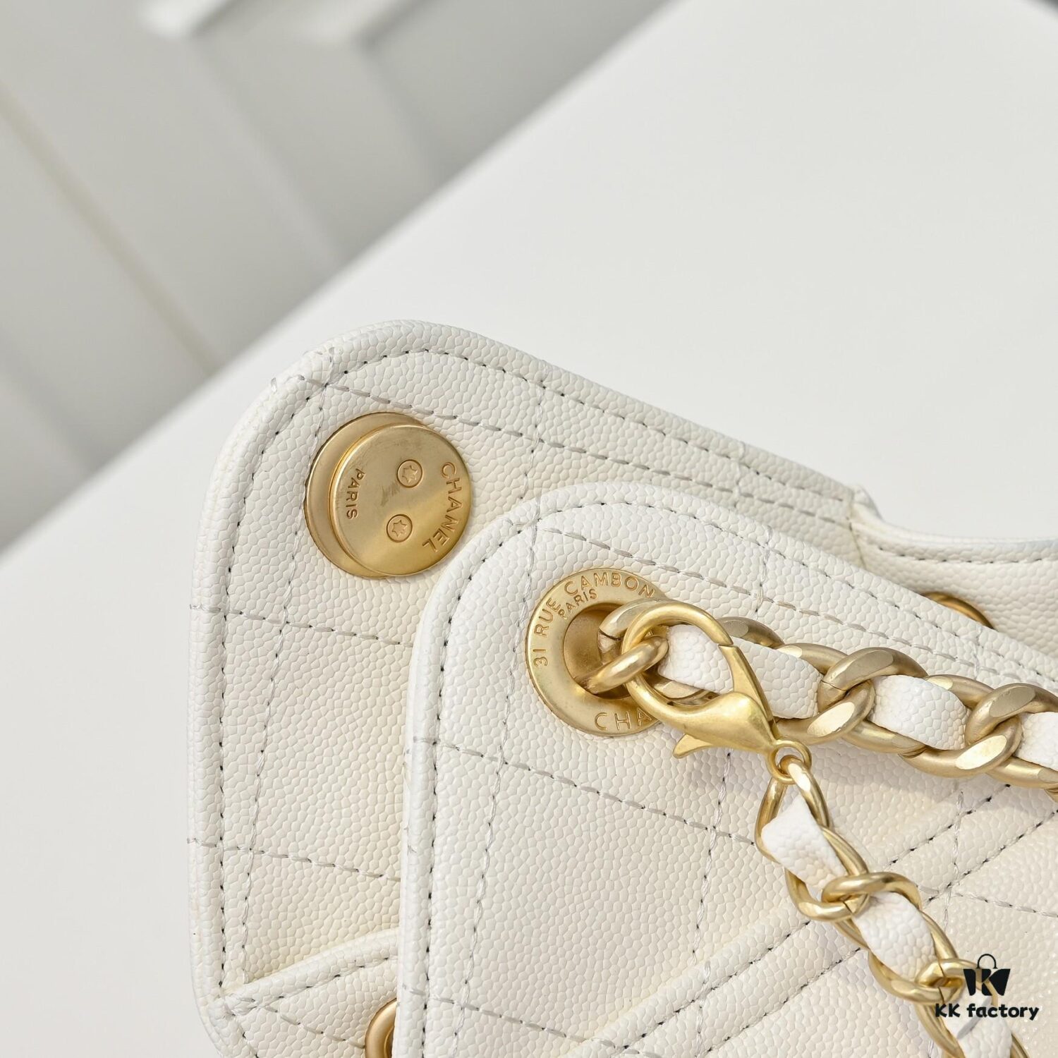 Mini Chanel 25C Hobo Bag in Quilted Calfskin with Vintage Gold Buckle Drawstring Bucket Design + Diamond Stitching + Retro Black and Gold Tone, Classic Chain Strap, Elegant and Versatile