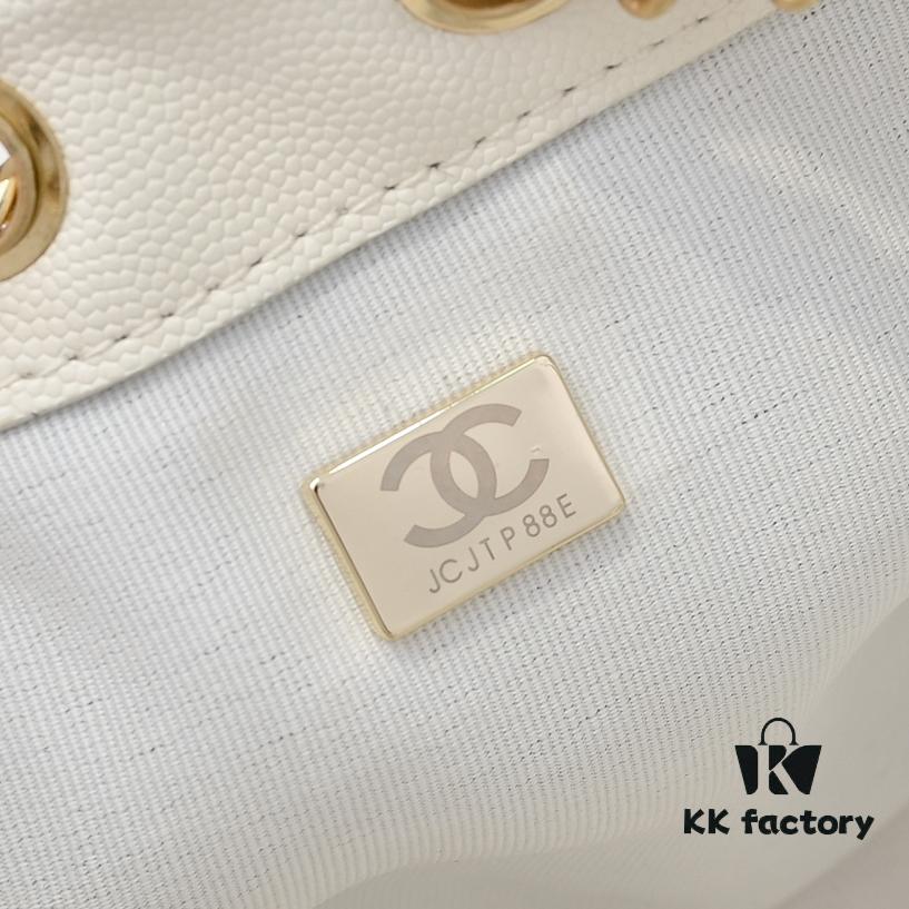 Mini Chanel 25C Hobo Bag in Quilted Calfskin with Vintage Gold Buckle Drawstring Bucket Design + Diamond Stitching + Retro Black and Gold Tone, Classic Chain Strap, Elegant and Versatile