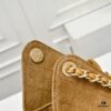 Large Upgraded Chanel 25C Hobo Bag in Suede Calfskin - Vintage Bucket Bag with Drawstring Closure, Quilted Diamond Pattern, Retro Gold-Tone Hardware and Classic Chain Design