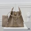 Large Upgraded Chanel 25C Hobo Bag in Suede Cowhide, Vintage Gold-Tone Buckle Drawstring Bucket Bag with Quilted Pattern, Retro Black and Gold, Classic Chain Design