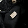Upgraded Chanel 25C King Bag Washed Gradient Denim Hobo Bag Small Vintage Coin Button Drawstring Bucket Bag with Quilted Pattern and Retro Black-Gold Tone Chain Design