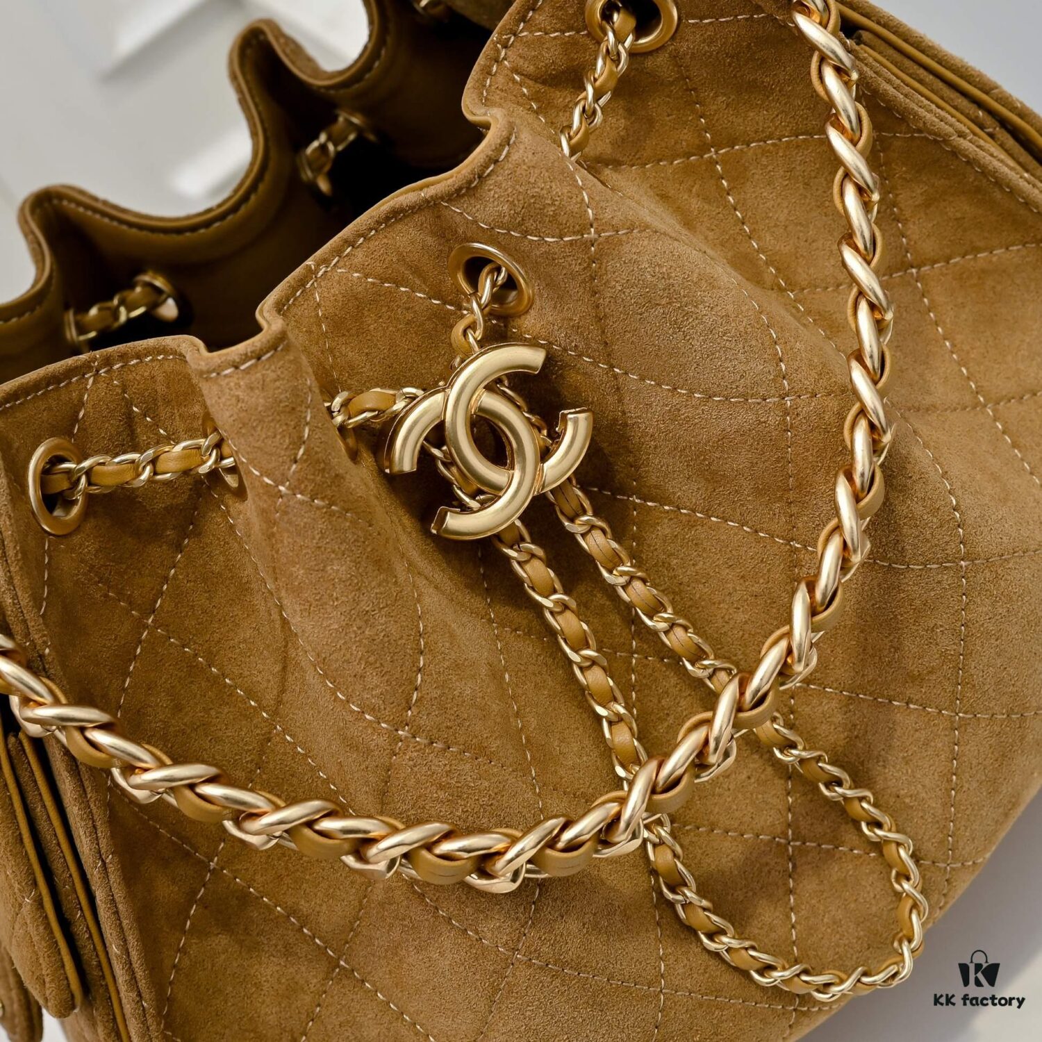 Upgraded Chanel 25C Hobo Bag in Sanded Calfskin - Mini Fringe Shoulder Bag with Vintage Coin Toggle Drawstring, Quilted Design, Retro Black-Gold Finish, Classic Chain Strap