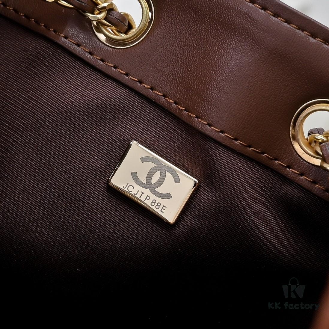 Upgraded Chanel 25C Hobo Bag in Saffiano Calfskin - Vintage Buckle Drawstring Bucket Bag with Quilted Design and Retro Gold-Tone Hardware