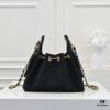 Mini Chanel 25C Bag Hobo Suede Crossbody Bucket Bag with Vintage Coin Toggle Drawstring, Quilted Design, Retro Black and Gold Hardware, Classic Chain Strap