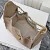 Upgraded Chanel 25C Hobo Bag Mini, Saffiano Leather Crossbody Bucket Bag with Vintage Gold Buckle Drawstring, Quilted Design, Retro Black and Gold, Classic Chain Strap