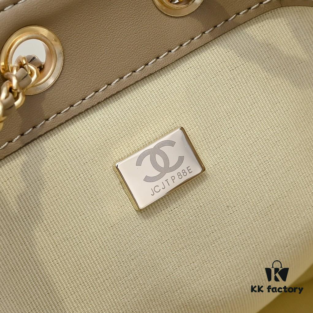 Mini Chanel 25C Hobo Bag in Suede, Crossbody Bucket Bag with Vintage Coin Toggle Drawstring, Diamond Quilting, Retro Black-Gold Hardware, Classic Chain Design