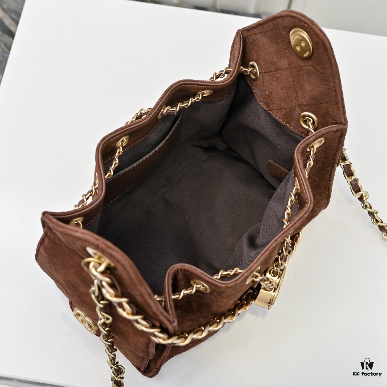 Mini Chanel 25C Bag Hobo Suede Crossbody Bucket Bag with Vintage Coin Toggle Drawstring, Quilted Design, Retro Black and Gold Hardware, Classic Chain Strap