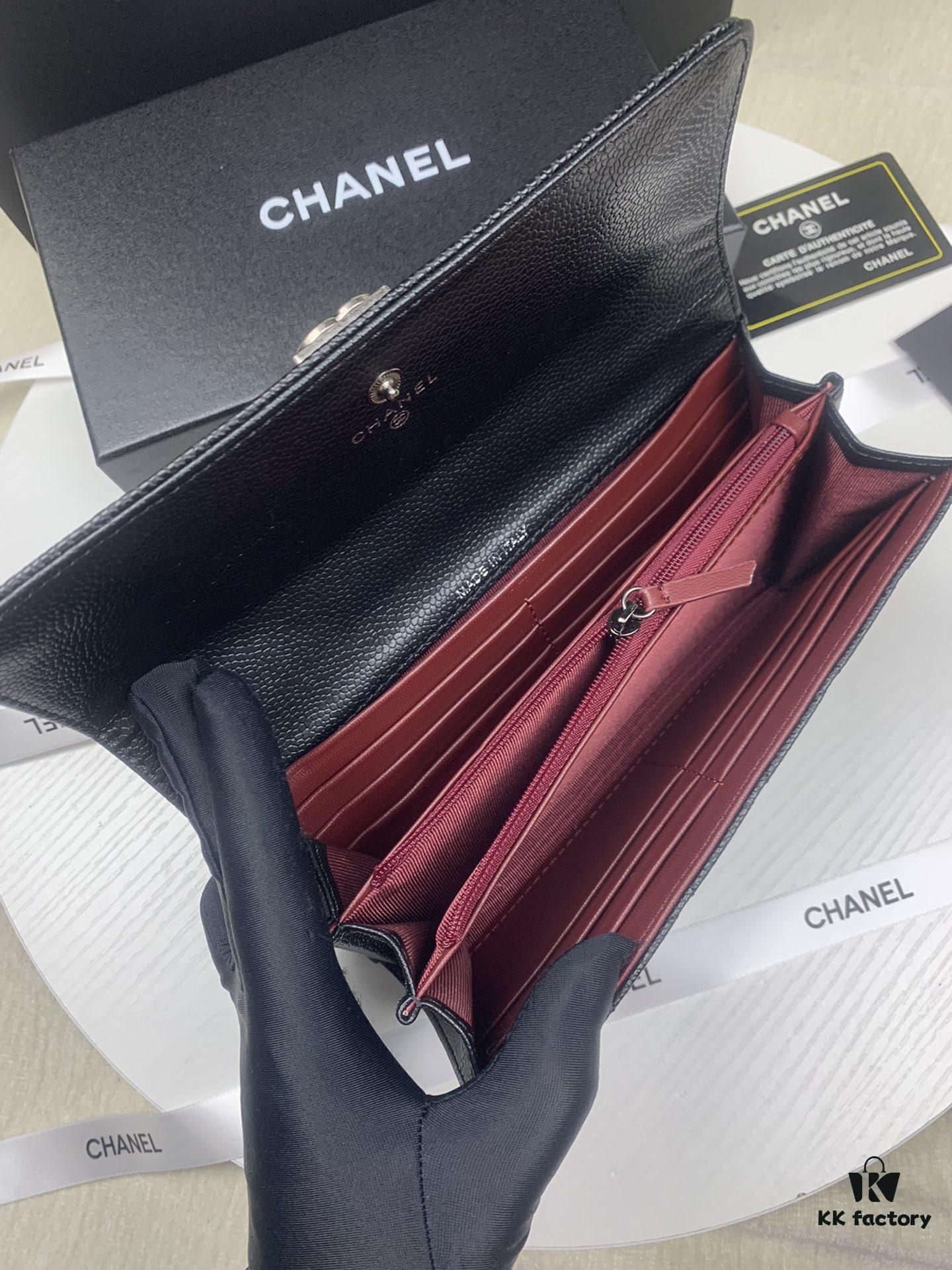 CHANEL Le Boy Long Wallet - Model A80286, Calfskin Leather with Hardware, Authentic Quality, Complete Packaging