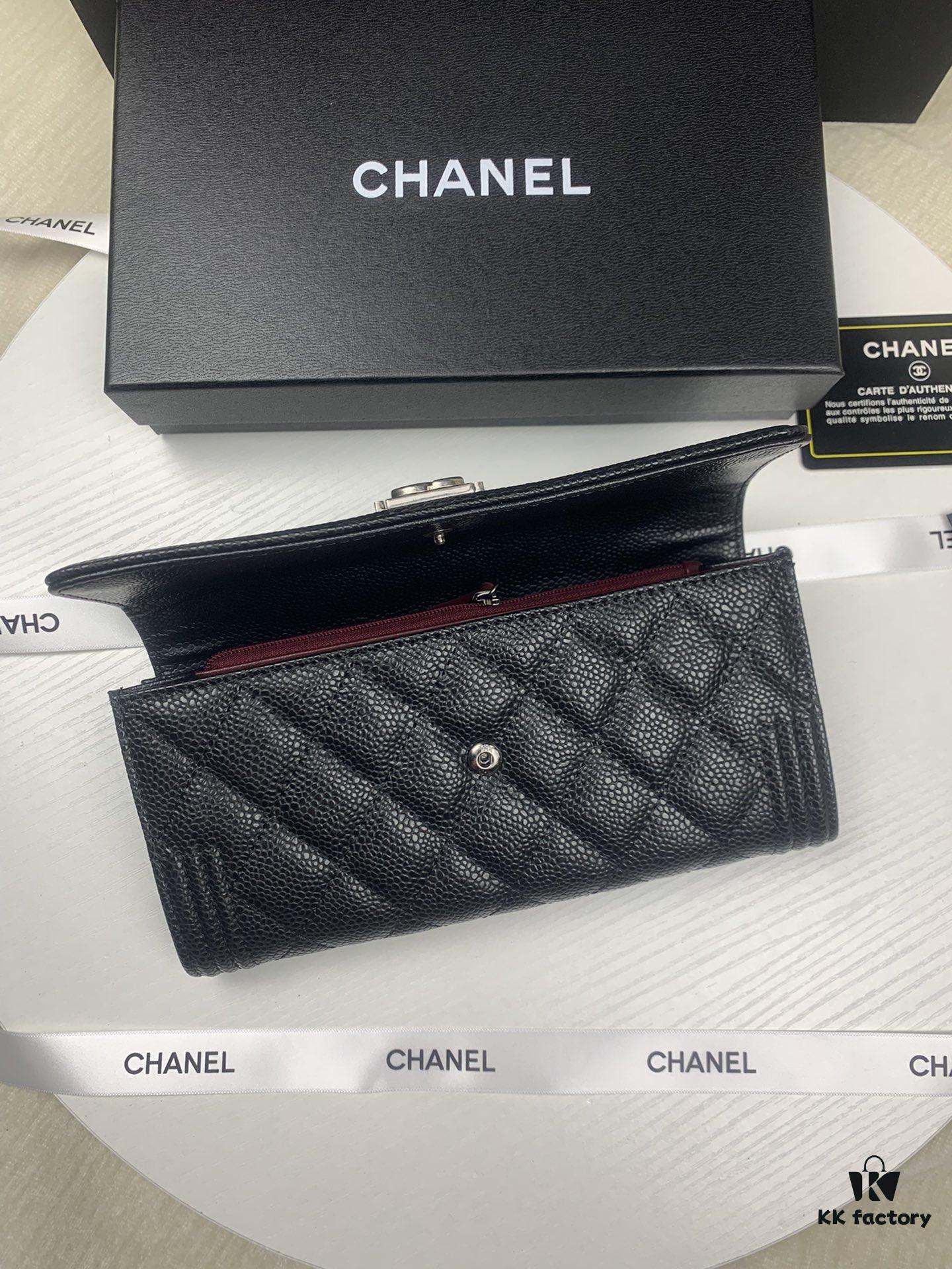 CHANEL Le Boy Long Wallet - Model A80286, Calfskin Leather with Hardware, Authentic Quality, Complete Packaging