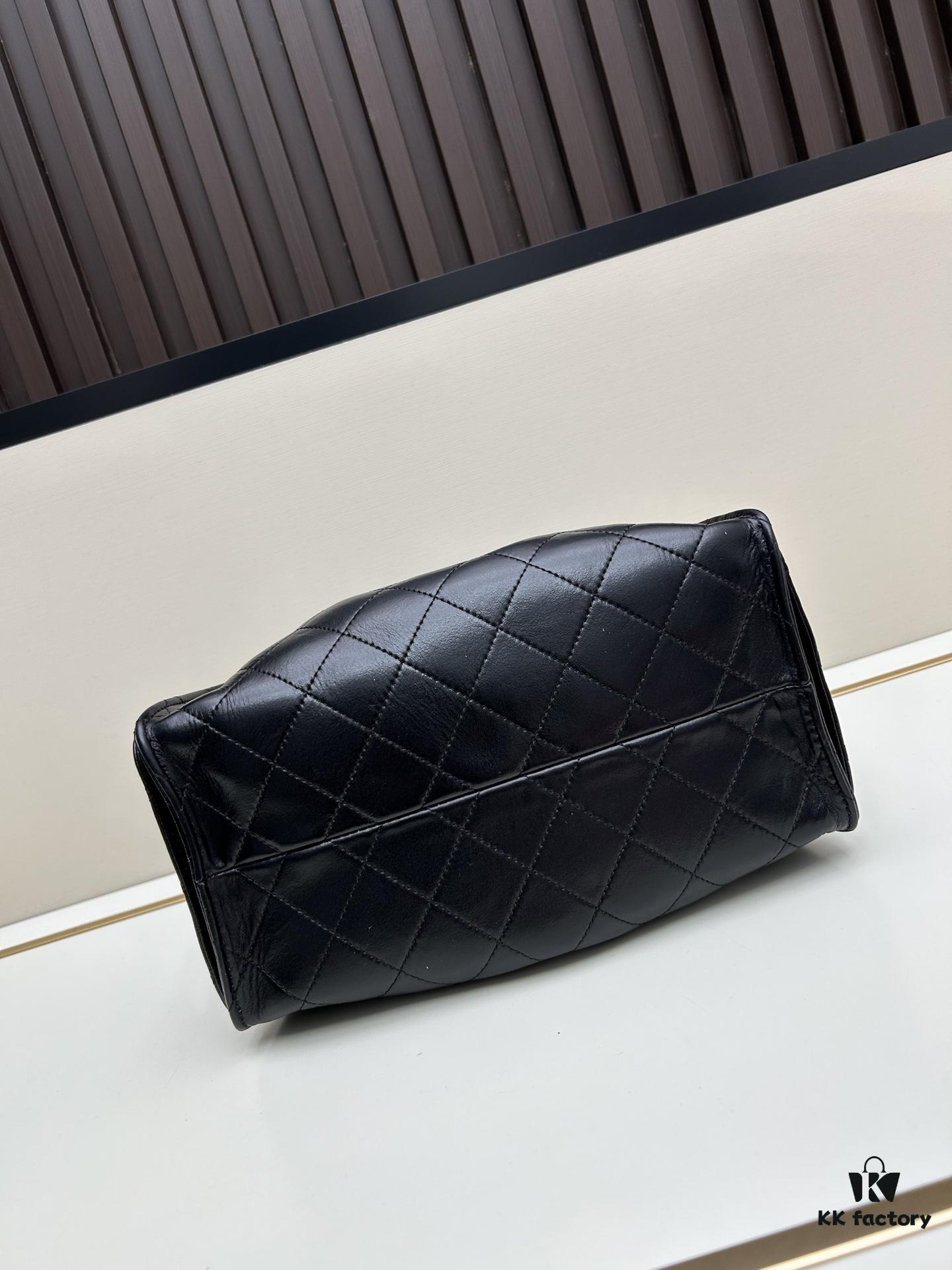 Upgraded Chanel 25C Style Hobo Bag in Quilted Calf Leather – Mini Crossbody Bucket Bag with Vintage Gold-Tone Drawstring Closure, Diamond Stitching, and Classic Chain Strap