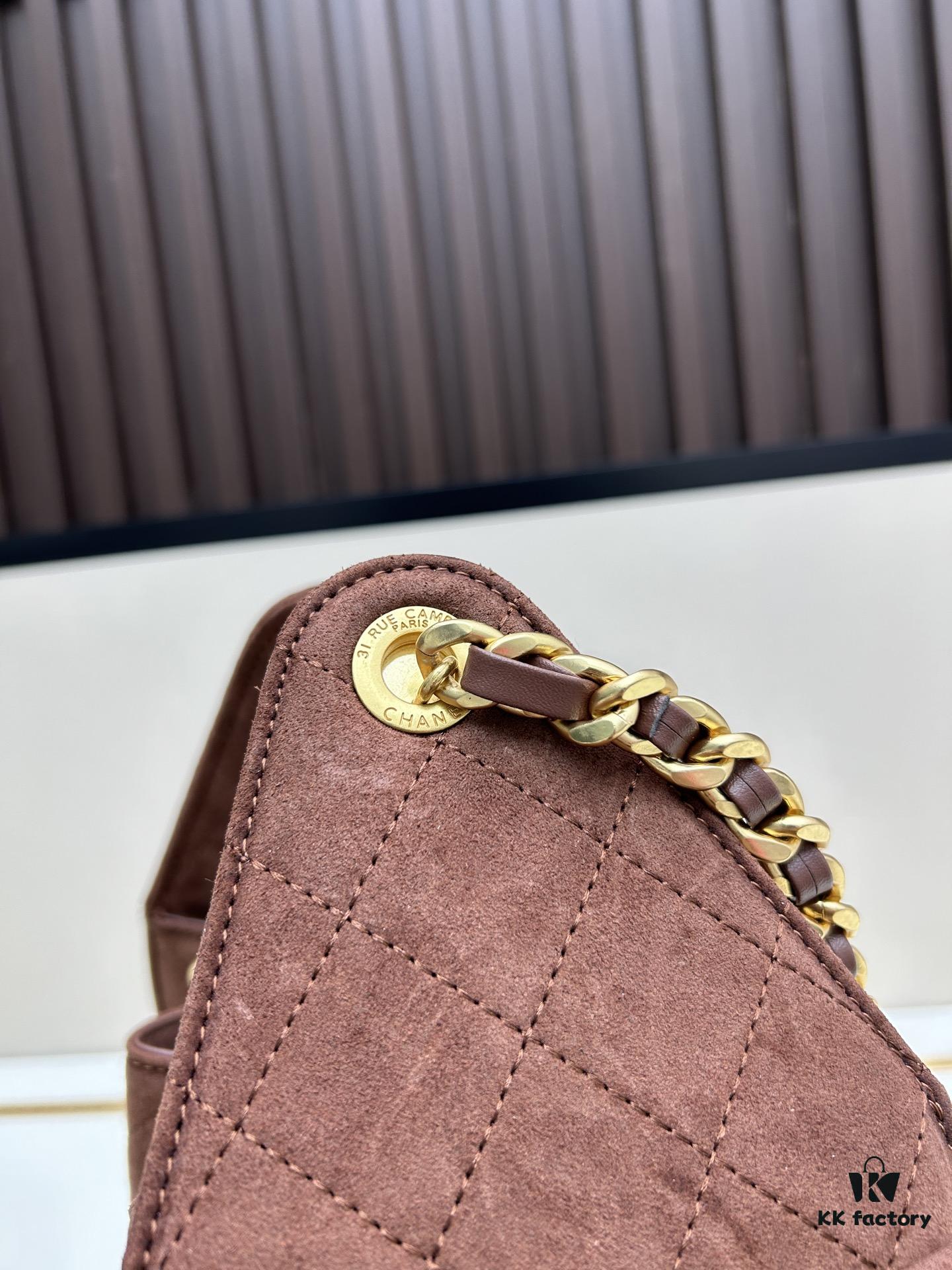 Upgraded Chanel 25C Hobo Bag Mini, Quilted Calfskin Crossbody Bucket Bag with Vintage Gold Buckle Drawstring, Diamond Stitching, Retro Black-Gold Tone, Classic Chain Design