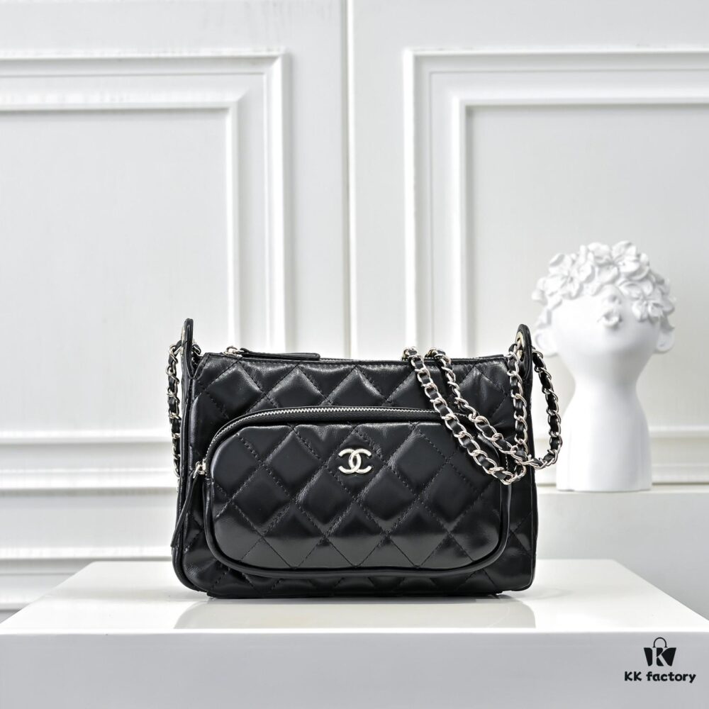 Chanel 25C Spring/Summer New Arrival Camera Bag - Luxurious Lambskin with Gold-Tone Chain