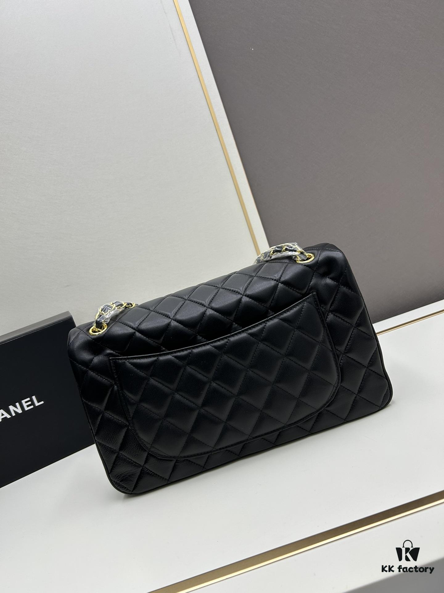 Chanel Classic CF1113 Lambskin Electroplated Hardware with Glazed Finish, Premium Cowhide Gold Tone Clasp, Authentic Custom Import Level