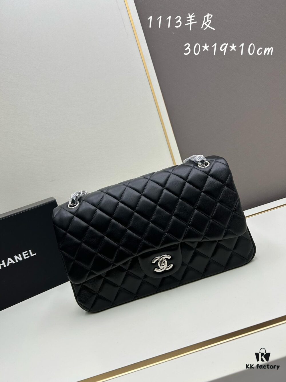 Chanel Classic CF1113 Lambskin Electroplated Hardware with Glazed Finish, Premium Cowhide Gold Tone Clasp – Authentic Custom Import Grade