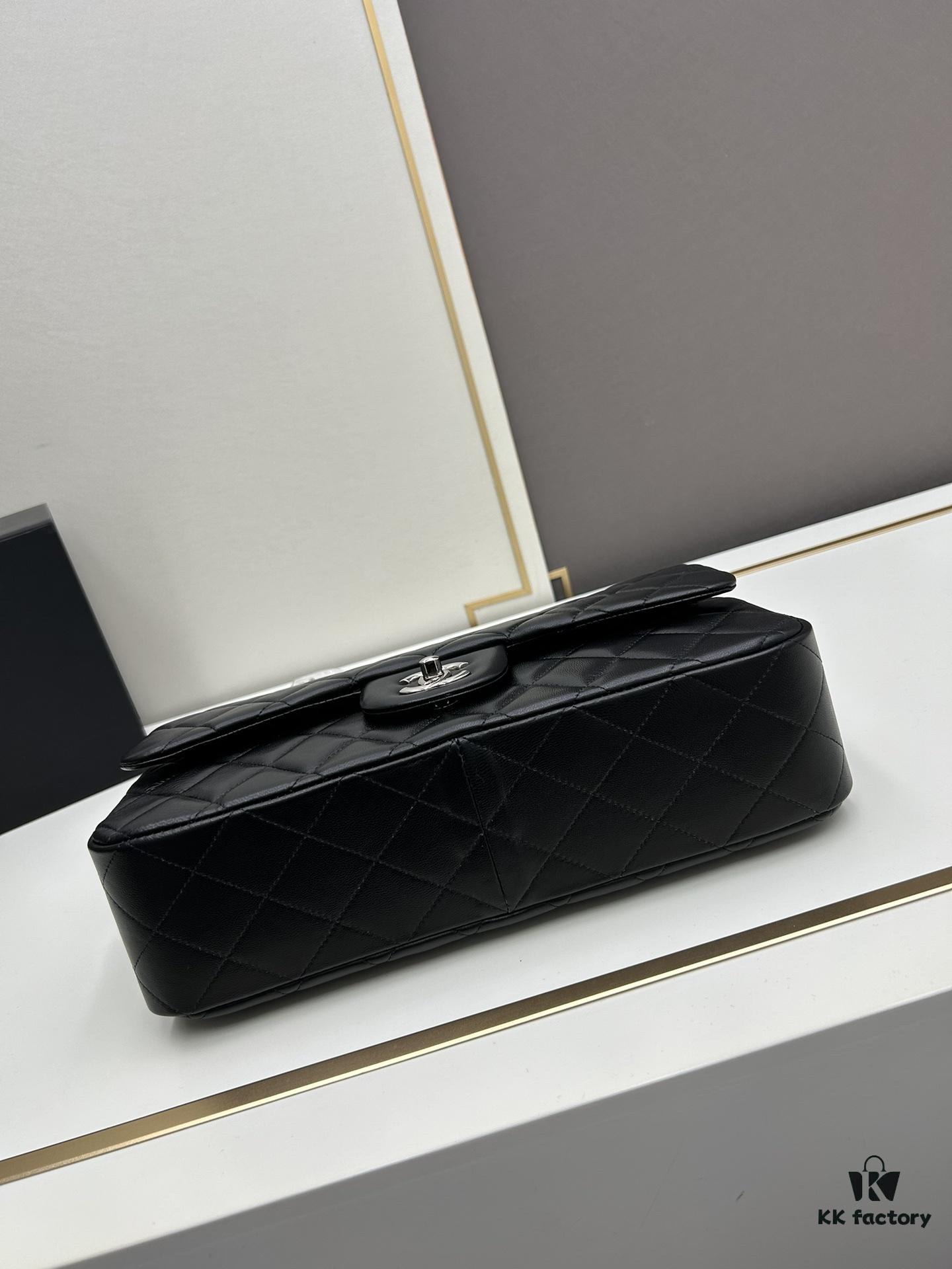 Chanel Classic CF1113 Lambskin Electroplated Hardware with Glazed Finish, Premium Cowhide Gold Tone Clasp – Authentic Custom Import Grade