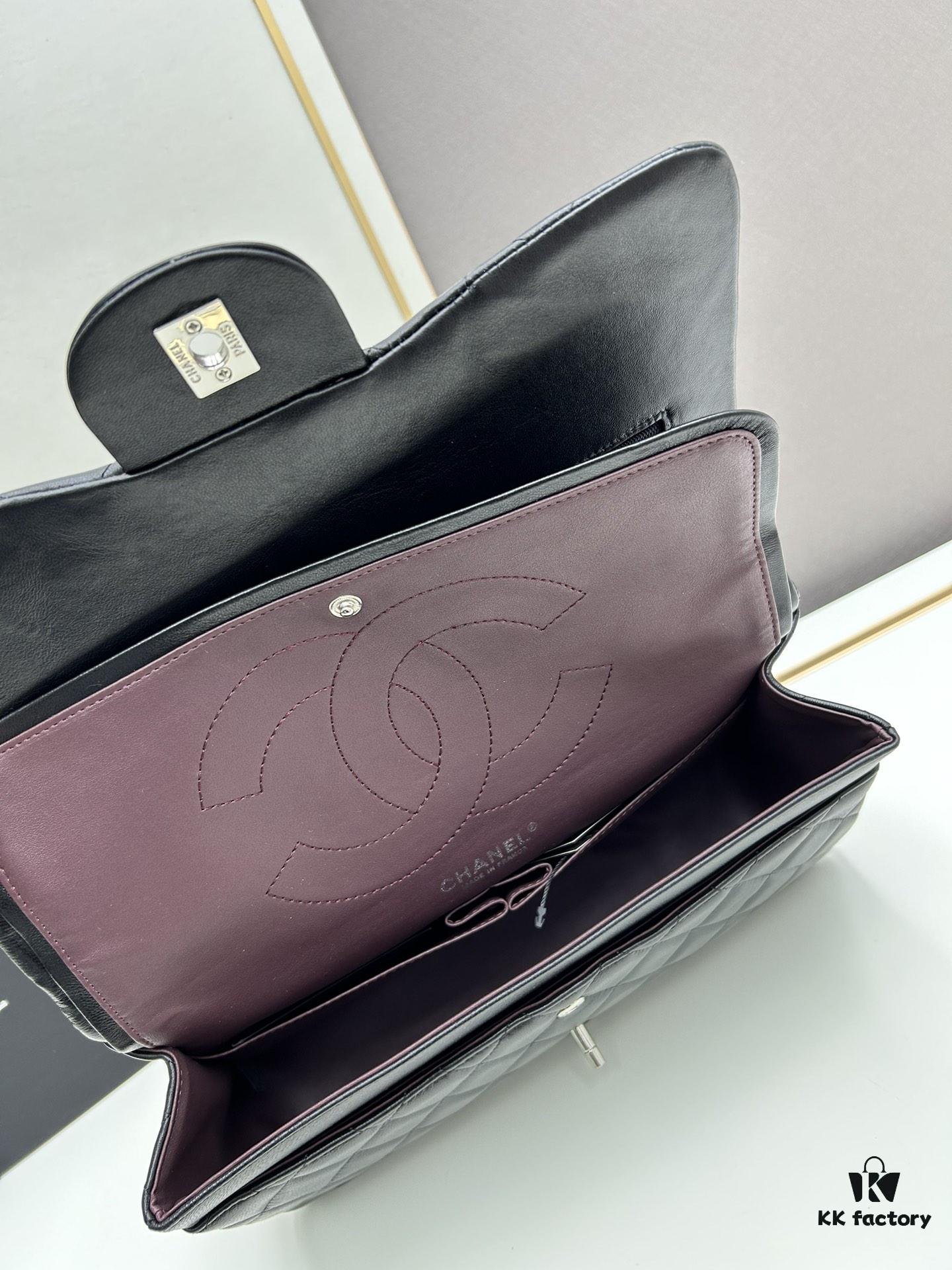 Chanel Classic CF1113 Lambskin Electroplated Hardware with Glazed Finish, Premium Cowhide Gold Tone Clasp – Authentic Custom Import Grade