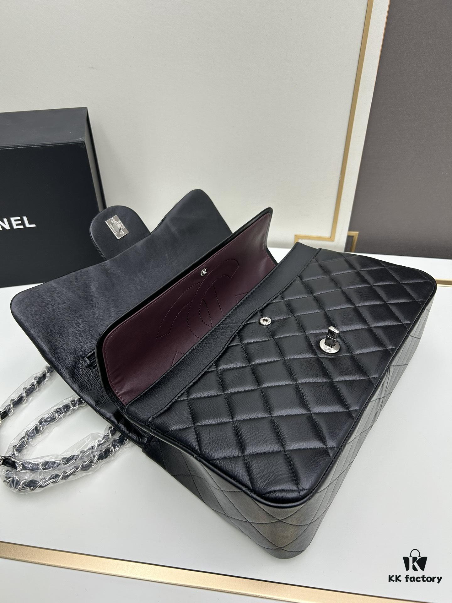 Chanel Classic CF1113 Lambskin Electroplated Hardware with Glazed Finish, Premium Cowhide Gold Tone Clasp – Authentic Custom Import Grade