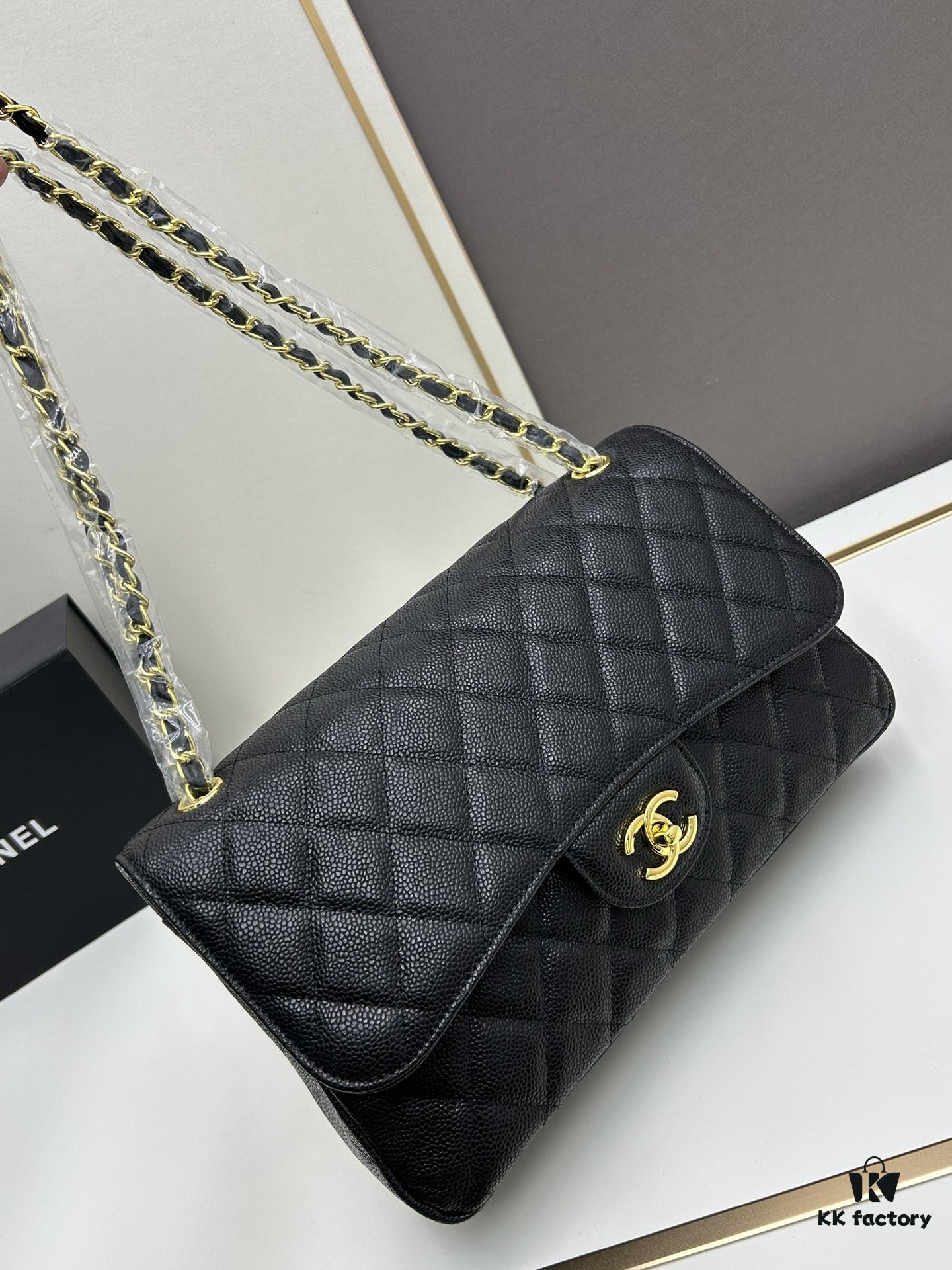 Chanel Classic CF1113 Calfskin Quilted Lambskin Bag with Electroplated Hardware, Glazed Finish for Long-Lasting Color Retention