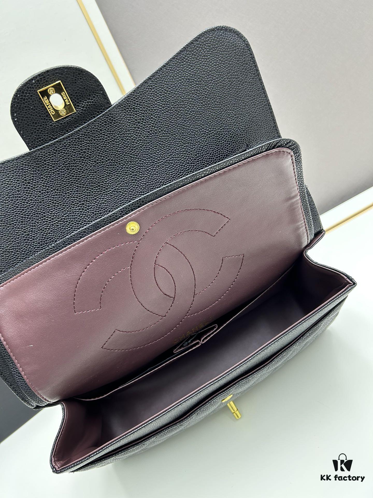 Chanel Classic CF1113 Calfskin Quilted Lambskin Bag with Electroplated Hardware, Glazed Finish for Long-Lasting Color Retention