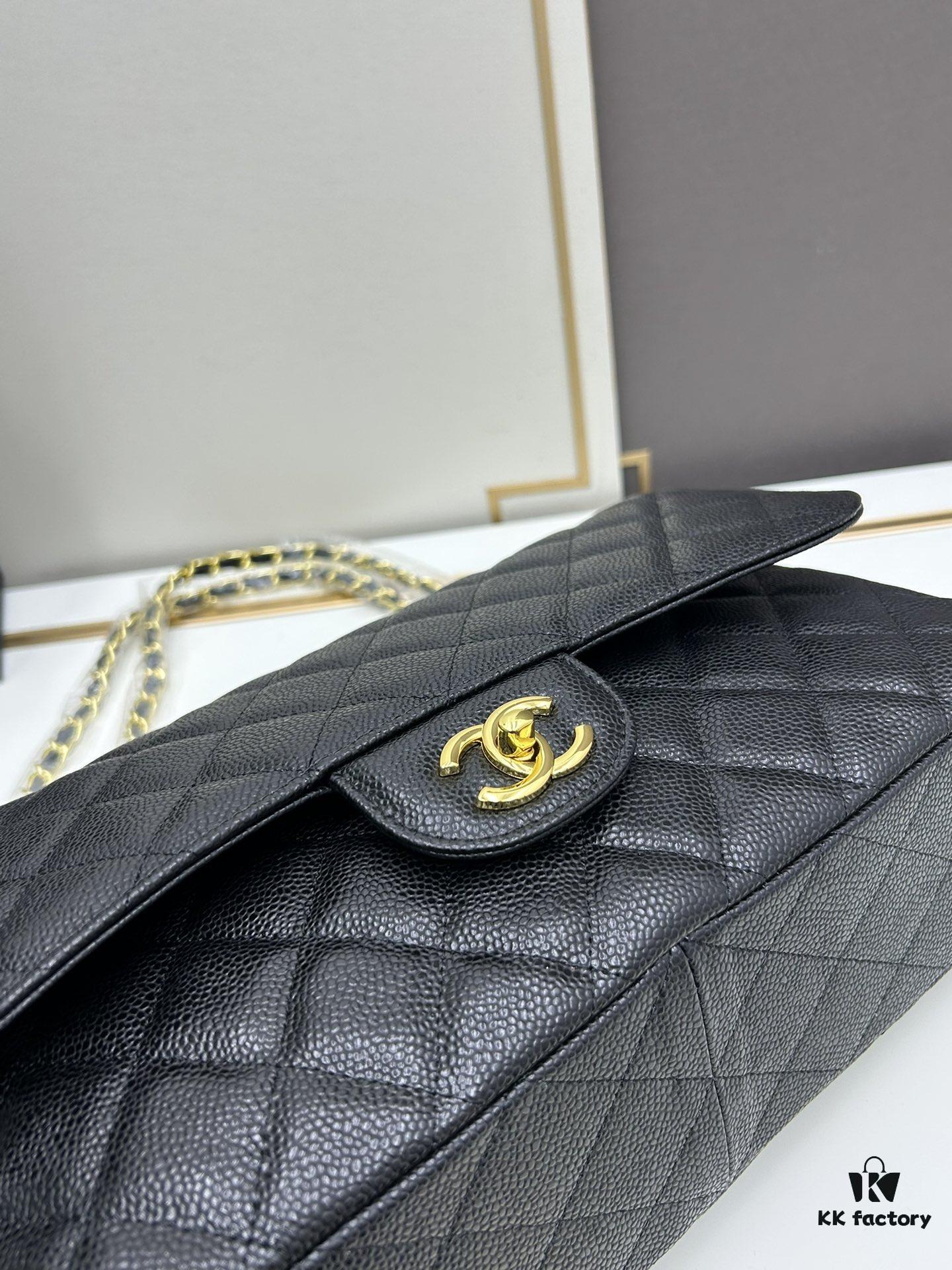 Chanel Classic CF1113 Calfskin Quilted Lambskin Bag with Electroplated Hardware, Glazed Finish for Long-Lasting Color Retention