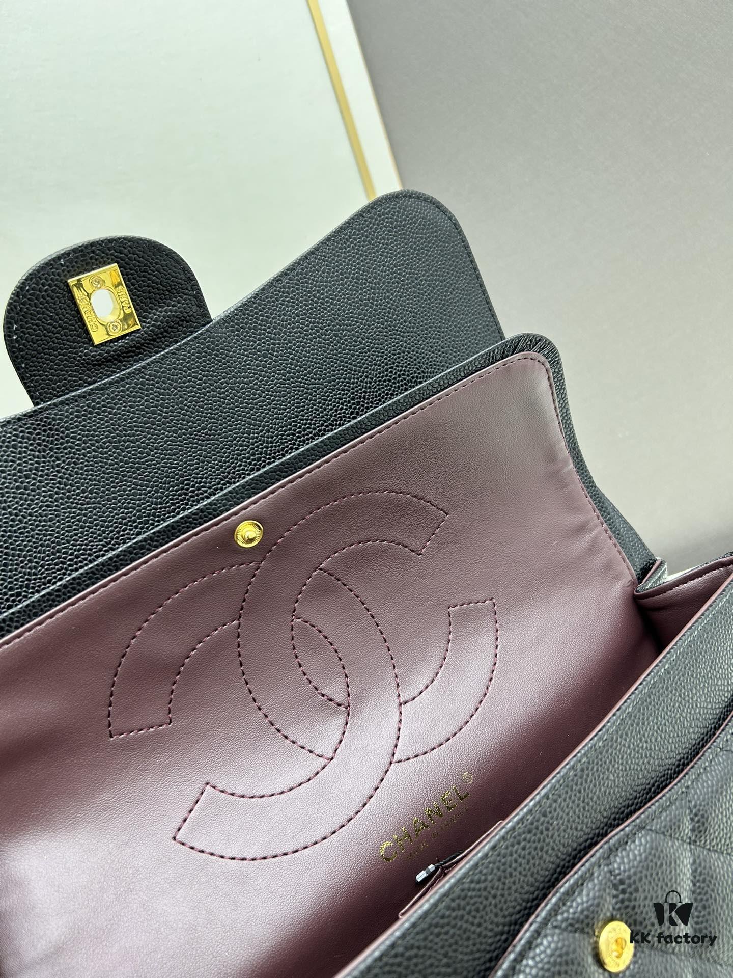 Chanel Classic CF1113 Calfskin Quilted Lambskin Bag with Electroplated Hardware, Glazed Finish for Long-Lasting Color Retention