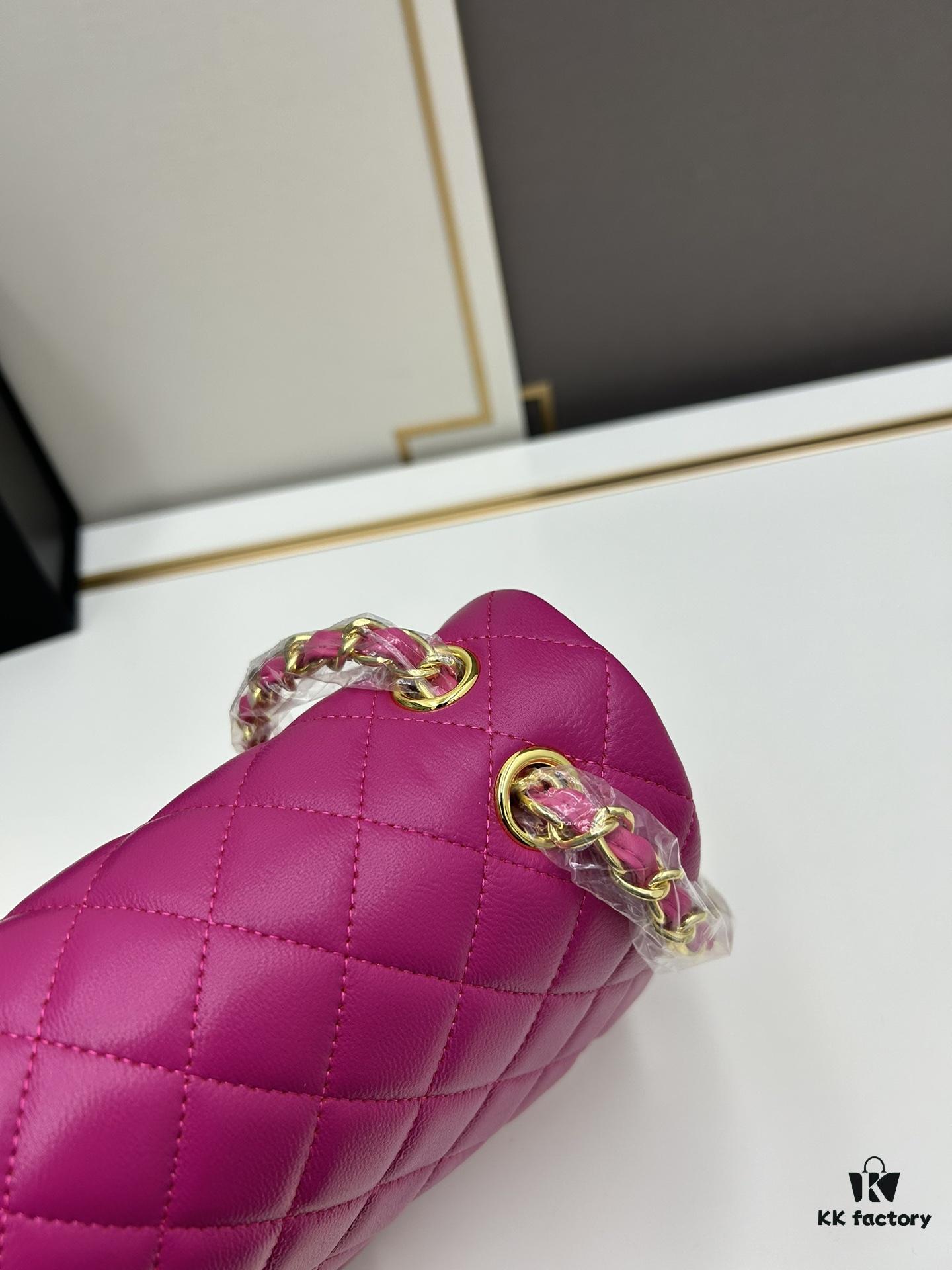 Chanel Classic CF1112 Lambskin Electroplated Hardware with Glazed Finish, Premium Cowhide Gold Tone Clasp